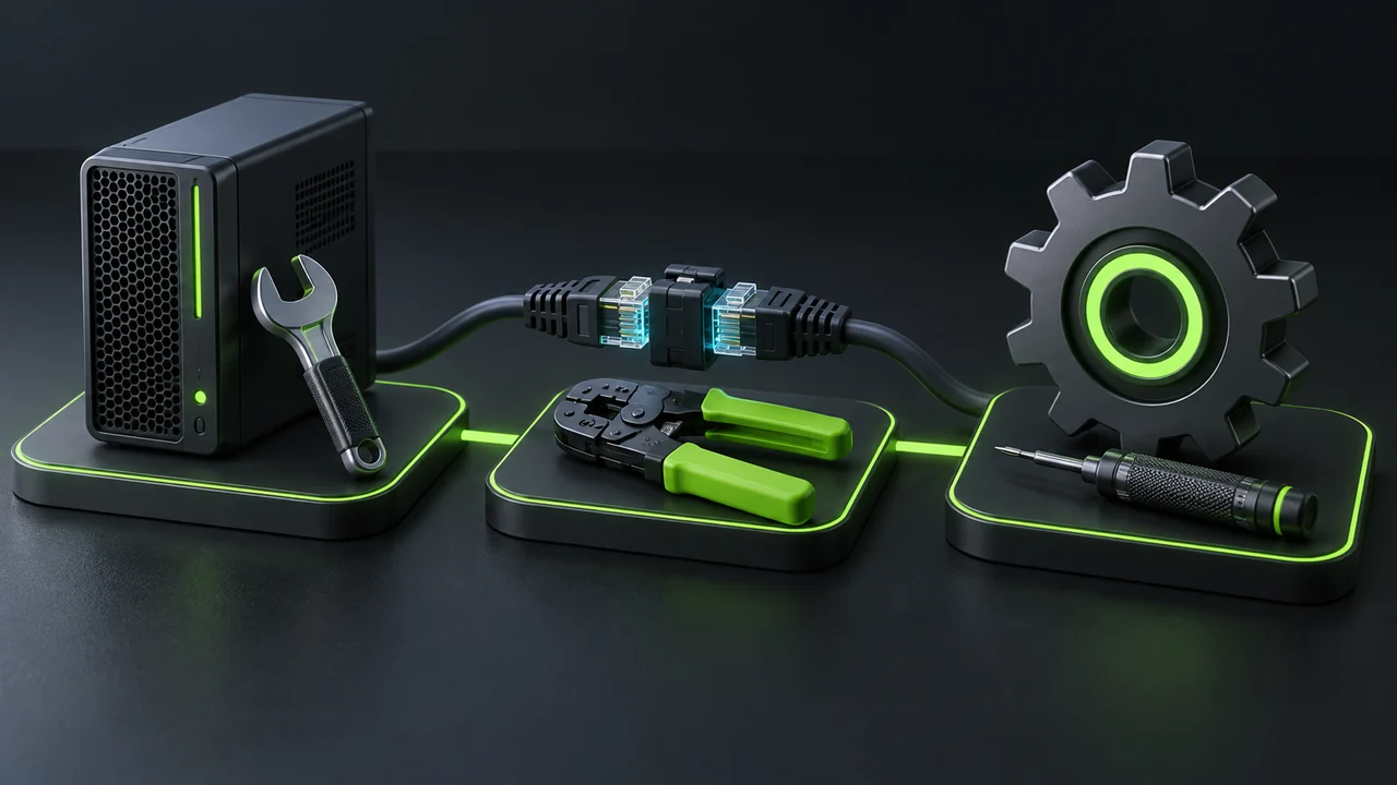 Illustration of three distinct repair tools representing process, connection, and strategy recovery.